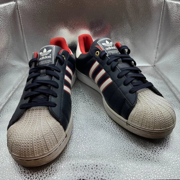 Size 13 Adidas Superstar Perforated Multicolor Mens Low Top Sneaker Shoes C76022 - Picture 2 of 9